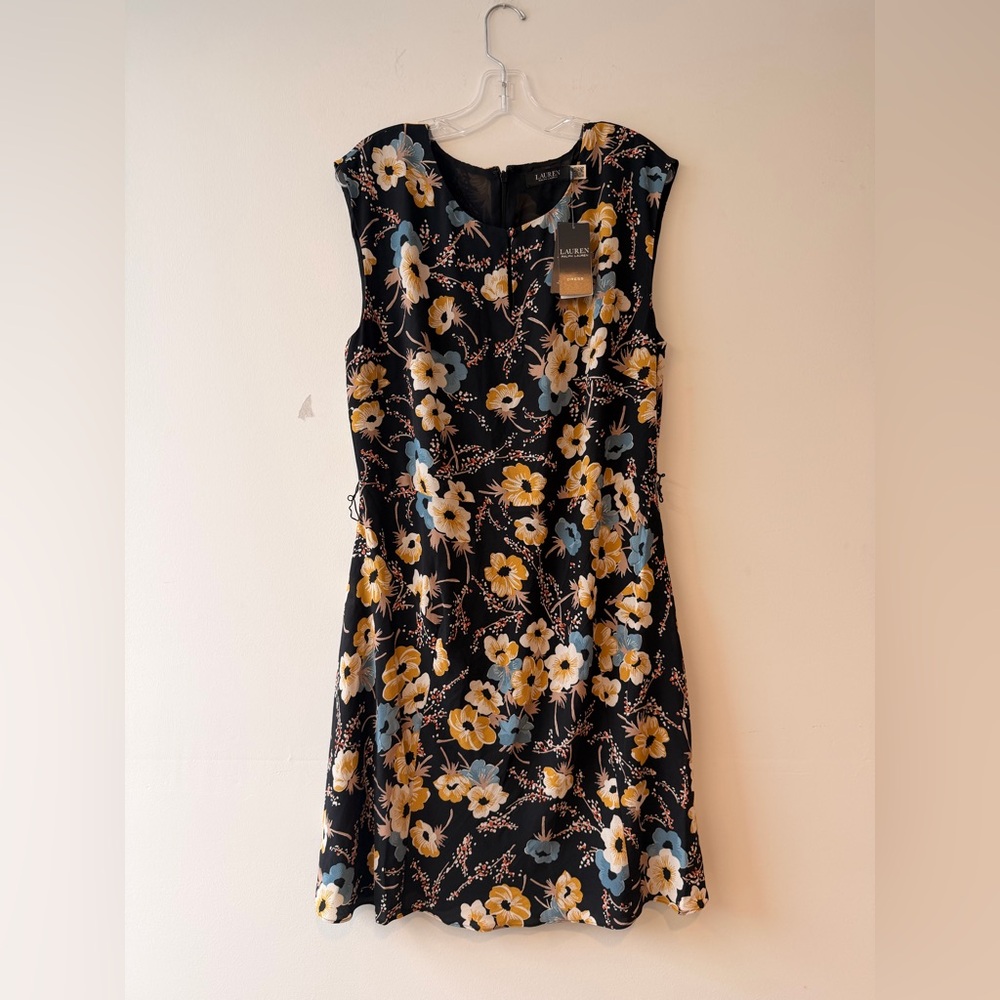 NWT Lauren Ralph Lauren Women’s Floral Bubble Crepe Cap-Sleeve Dress - Picture 4 of 5